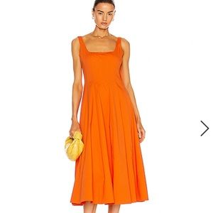 Staud “Wells” Tangerine Dress. Size 4.